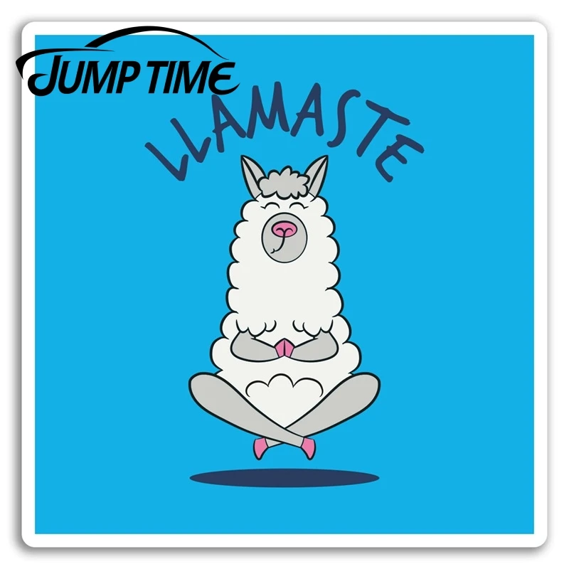 Виниловые стикеры «время прыжков», забавные шуточные наклейки с ламой и назвой для йоги, наклейки на бампер, багажник, окно, автомобильные аксессуары