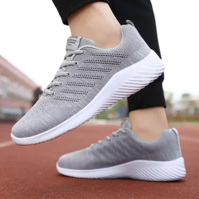 

Casual Sneaker Fly Weaving Male Shoe Low Top Anti-skidding Man Sneakers Large Sizes Comfortable Men's Casual Tennis 2021 192B