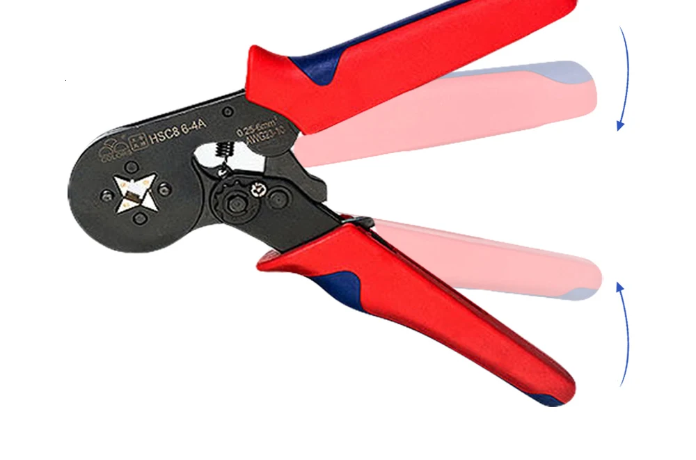 6-6 0.25-6mm 23-10AWG Hexagon& 10S 0.25-10mm 23-7AWG Quadrilateral Tube Bootlace Terminal Crimping Pliers Crimp Hand Tools HSC8