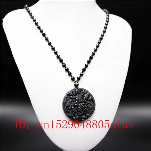 Натуральный черный зеленый китайский кулон цилина из нефрита обсидиановое