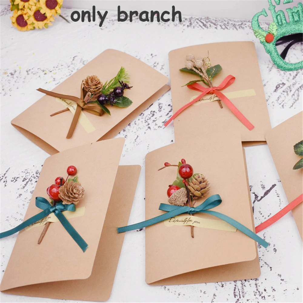 Искусственные красные ветки ягод подарочная упаковка Pinecone DIY ВЕНОК ремесла