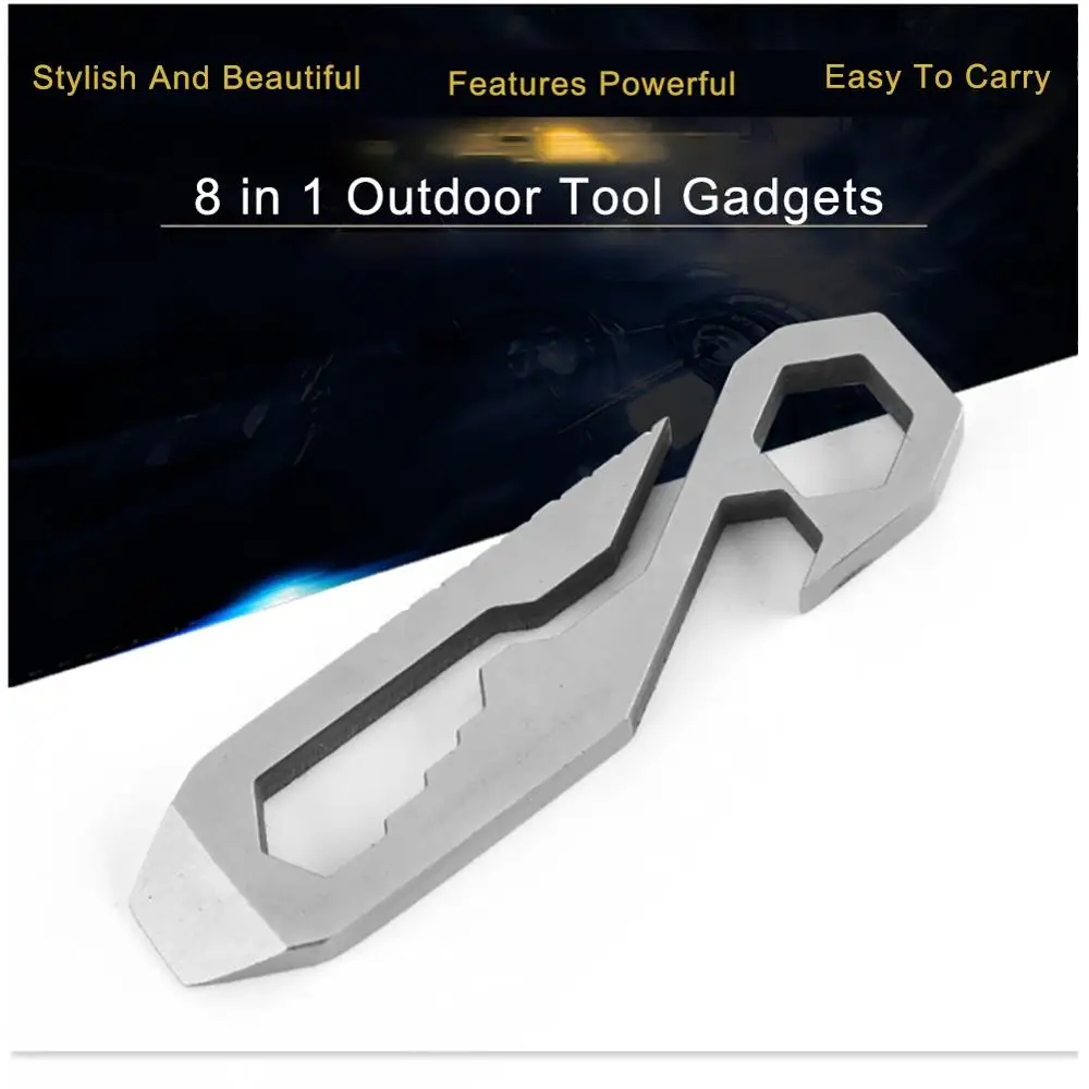 

Шестигранный ключ 8 в 1, многофункциональный гаечный ключ из нержавеющей стали, плоская отвертка, инструмент для путешествий, кемпинга