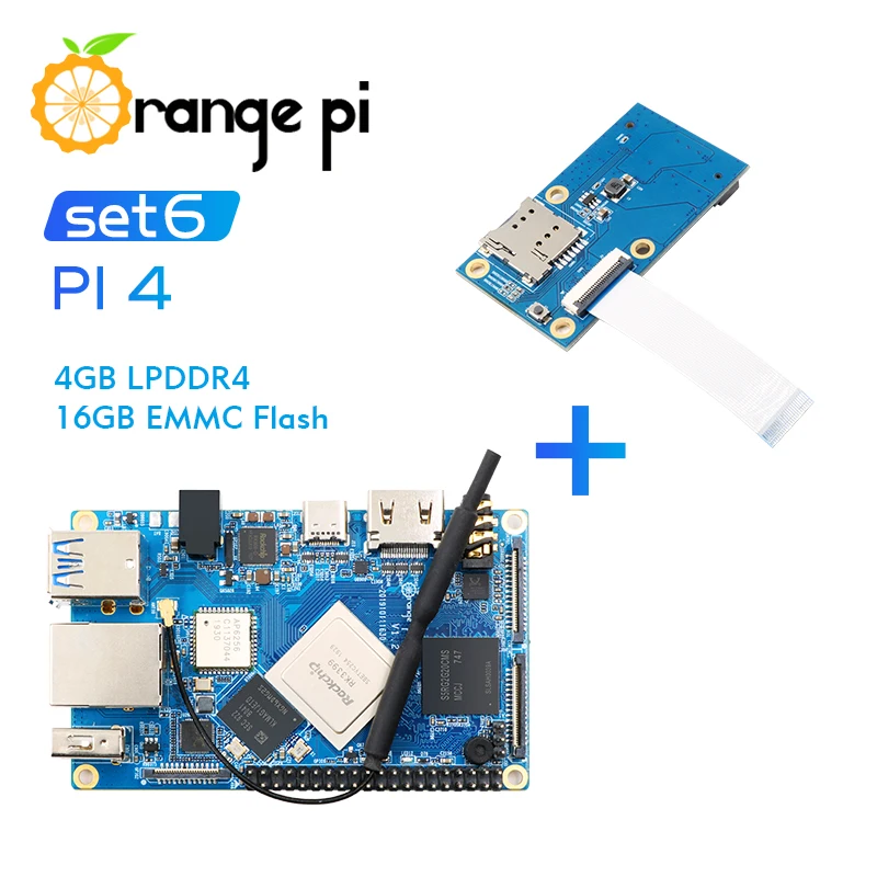 Плата расширения Orange PI4 4G16G + PCIE одиночный мини компьютер с поддержкой Android Ubuntu