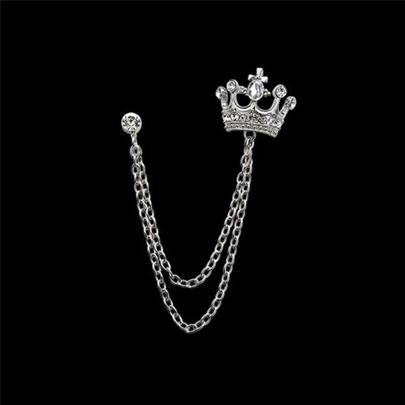 Новая мода Корона Брошь для мужчин высокого класса горячая распродажа костюмов