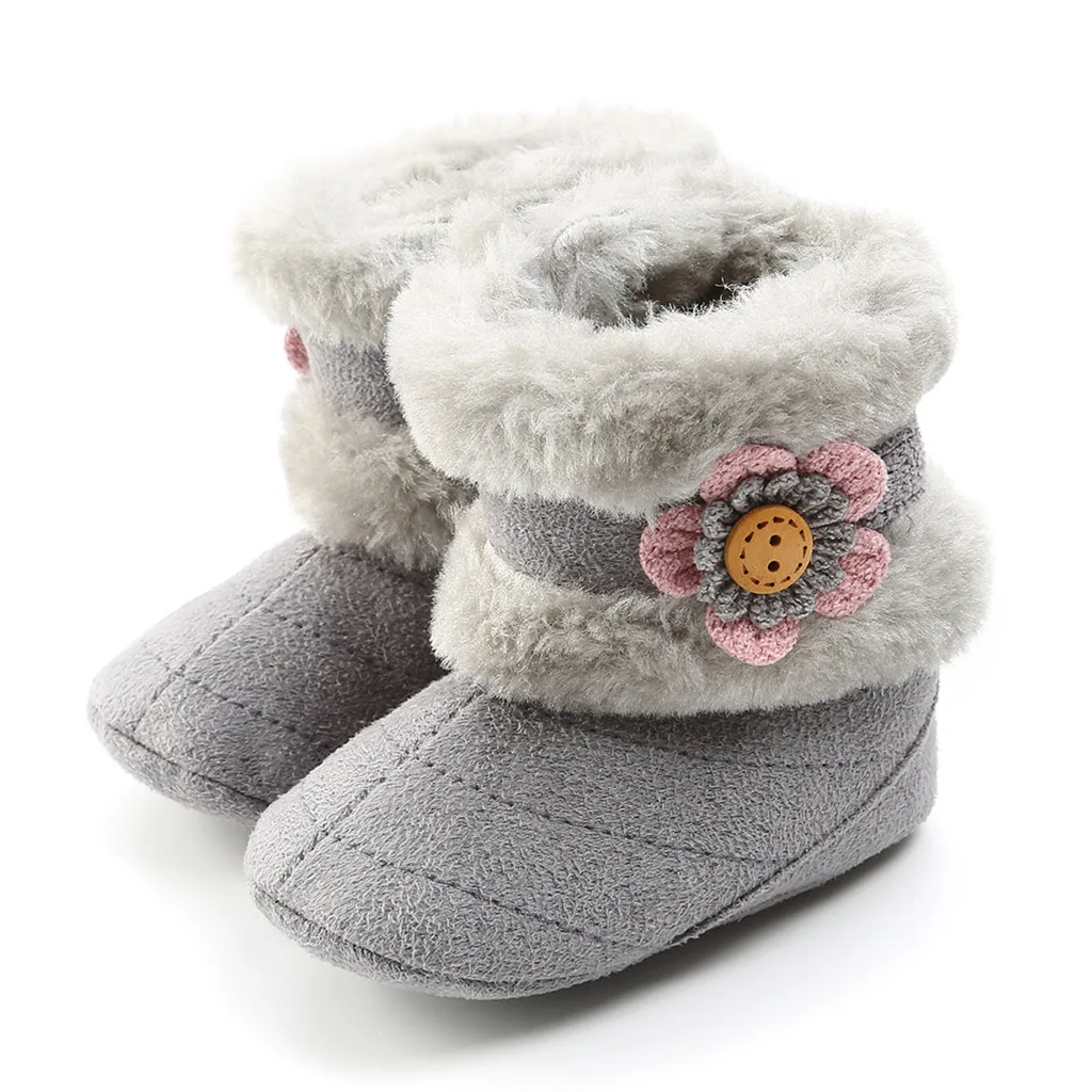 SAGACE/милые сапоги принцессы с цветочным принтом для маленьких детей Зимняя