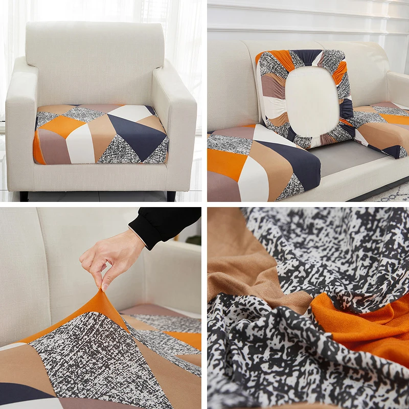 Современный чехол для диванной подушки с принтом эластичный из спандекса мебели