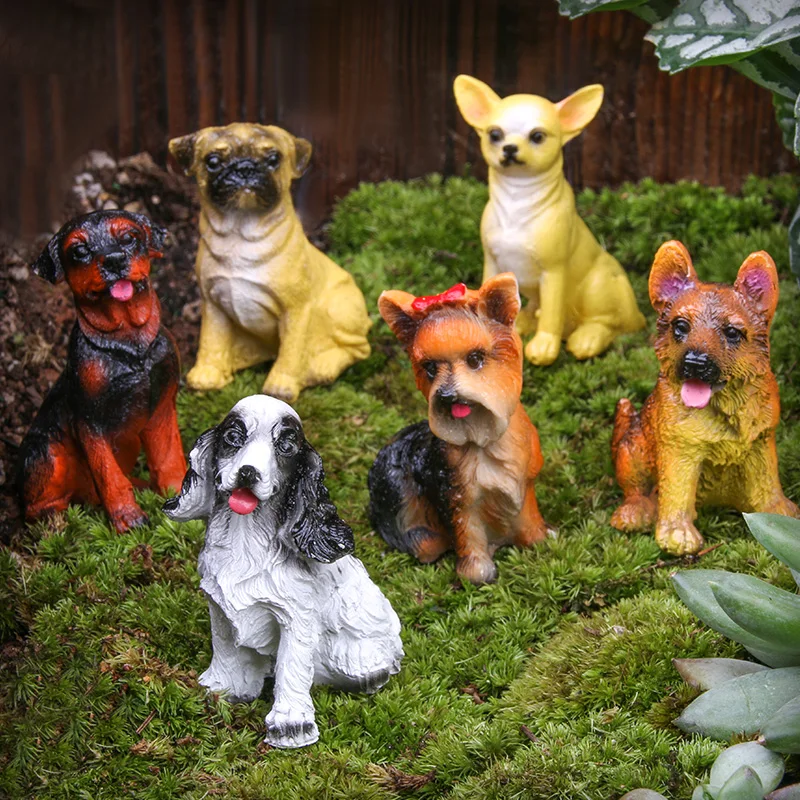 12 шт. миниатюрное сказочное украшение садового орнамента фигурки собаки с