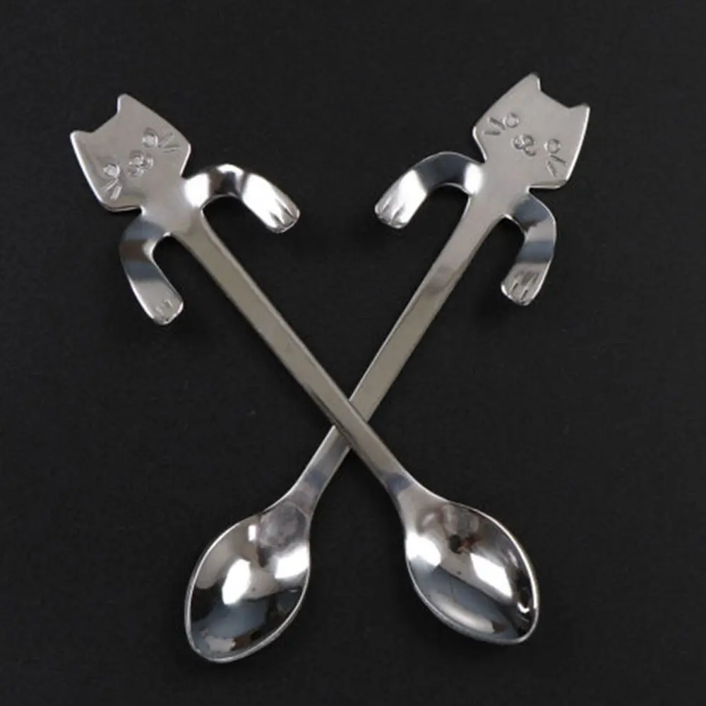 Ложка-мешалка для кошек Кофейная из нержавеющей стали набор чайных ложек | Дом и