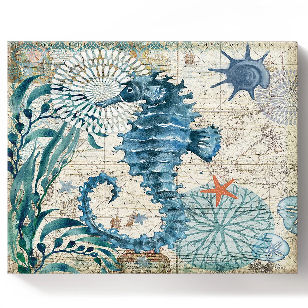 Краски по номерам морская лошадь океан создание пейзаж картина маслом Набор цифр