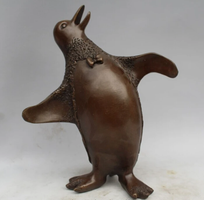 10 &quotКитайский фэн шуй Бронзовый арт зоопарк Южный полюс птицы Пингвин статуя