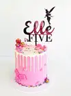 Акриловое зеркало, розовое золото, Топпер для торта на день рождения, для любого возраста, украшение для торта, 5-е с феей, персонализированный акриловый знак