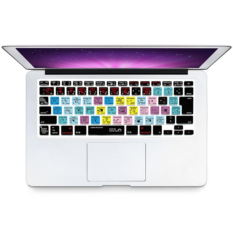 Японский силиконовый чехол для клавиатуры HRH Illustrator AI Hotkeys защитная пленка Macbook Air