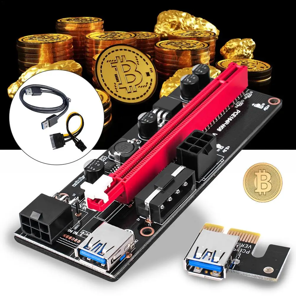

PCIE Райзер 1x до 16x6 PIN PCIE адаптер Удлинительный кабель Экспресс 1X 4x 8x 16x Райзер адаптер Pcie