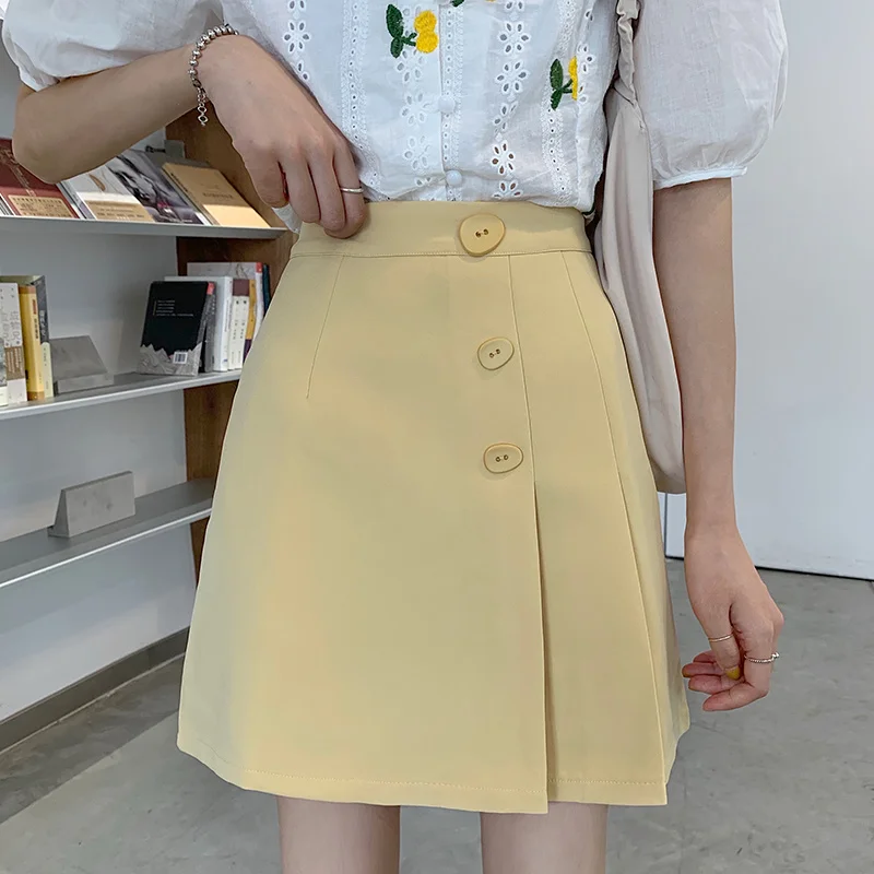 

150cm Small A- line Skirt Women's Summer 2020 Summer New Pleated Skirt Sheath Mid-Length A- line Skirt