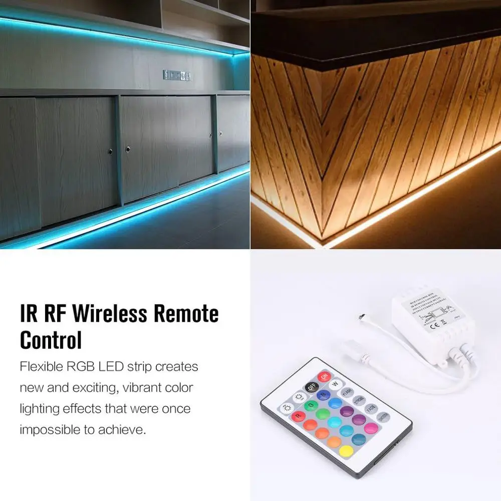 

IR RF Wireless Music Remote Control RGB RGBW Controller Dimmer 24 Keys Infrared Controller for RGB LED Strip Light