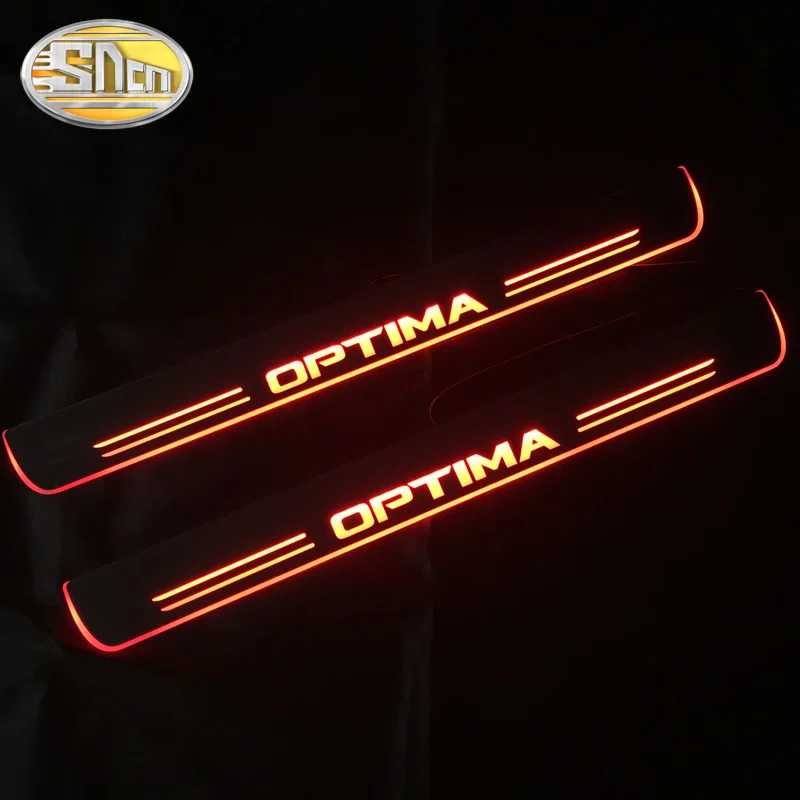 SNCN акриловая движущаяся светодиодная накладка на дверной порог для Kia Optima K5 2015 - 2018 2019