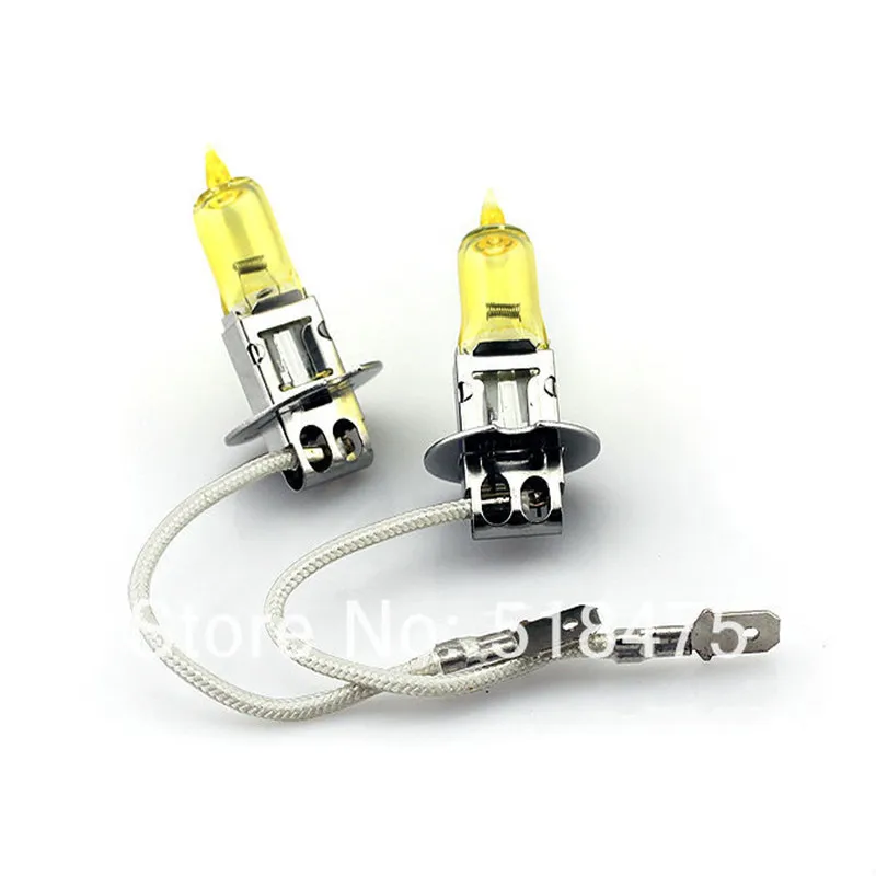 Галогенная лампа H3 желтого цвета 12 В 55 Вт 100 3000 К 2 шт. (1 пара) | Автомобили и