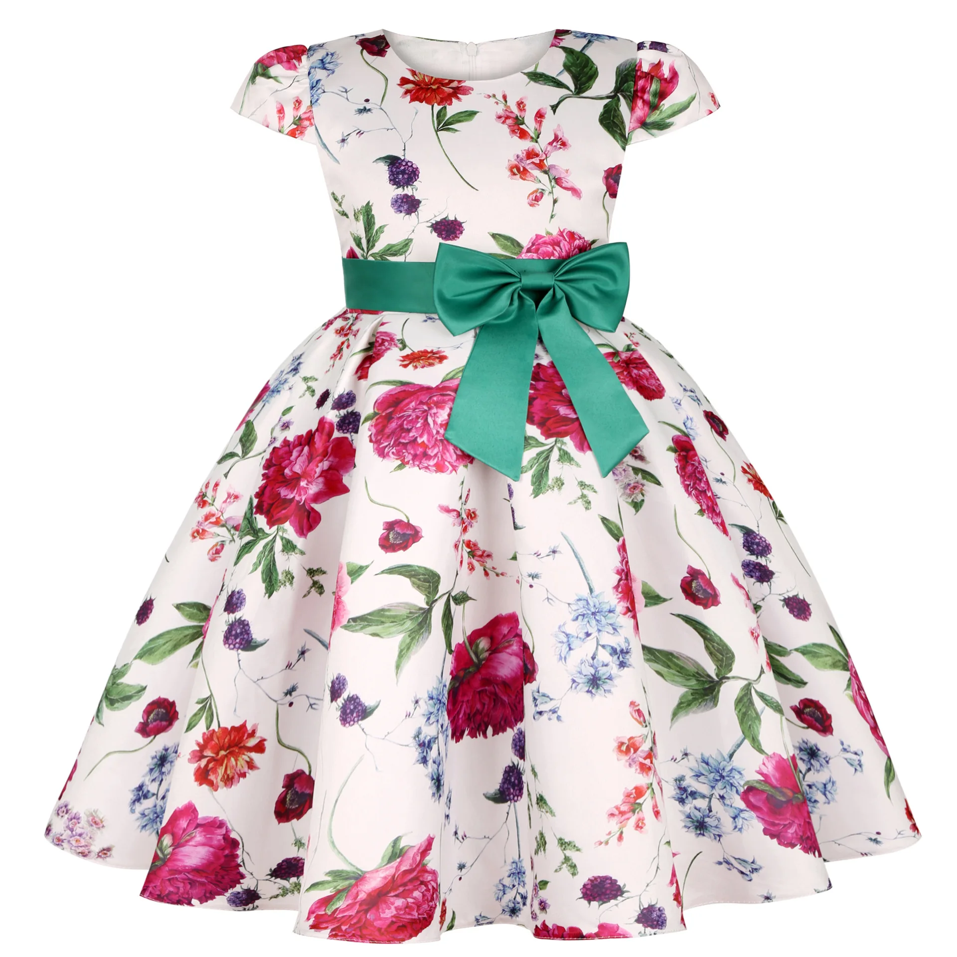 Новые Элегантные повседневные платья принцессы для девочек с цветами детская