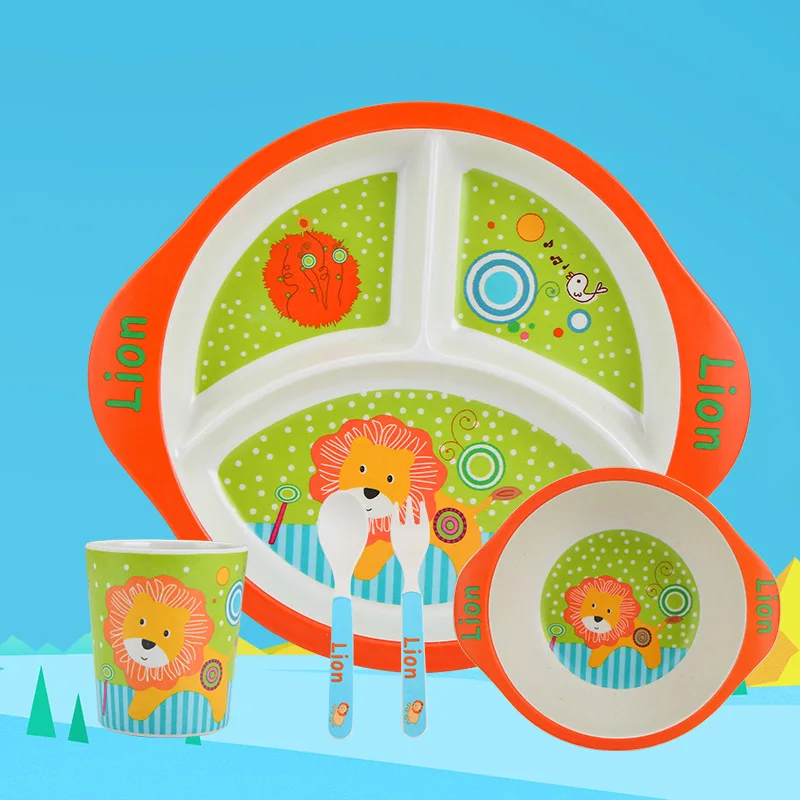 Набор детской посуды из бамбукового волокна креативная мультяшная миска
