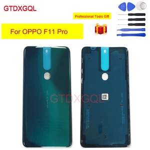6 53 inches new back door cover for oppo f11 pro rear battery housing mobile phone case replace repair parts free global shipping