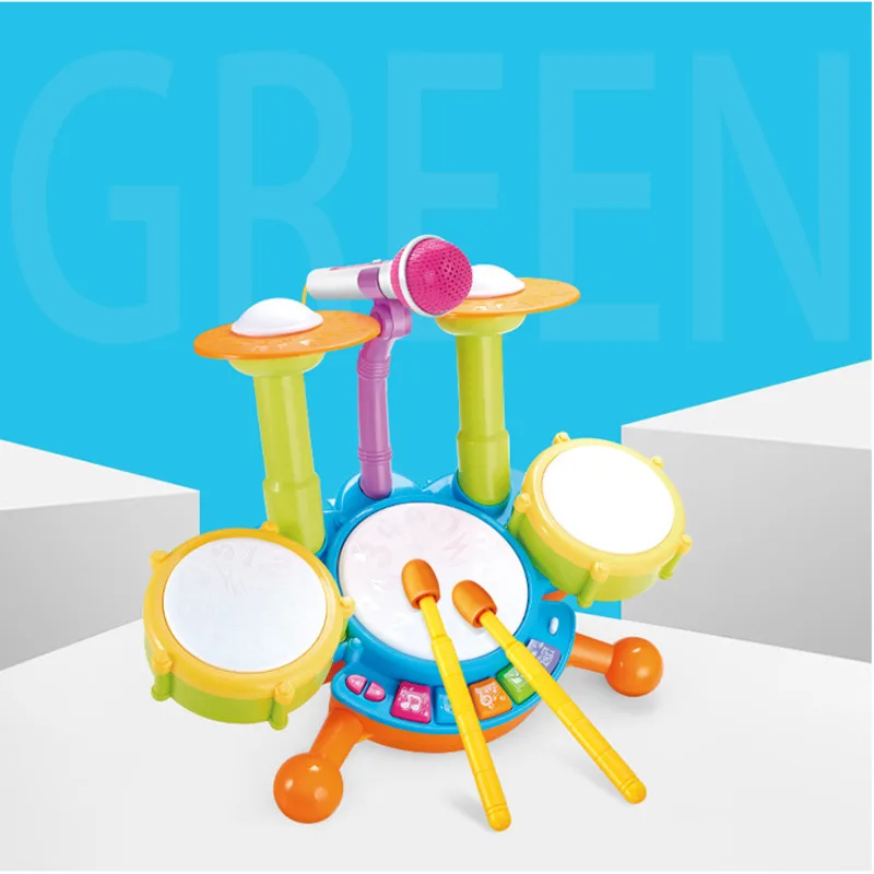 

Baby Musical Drum Toy Kids Jazz Drum Kit Electronic Percussion Musical Instrument Educational Gifts Toys For Children 3 Years