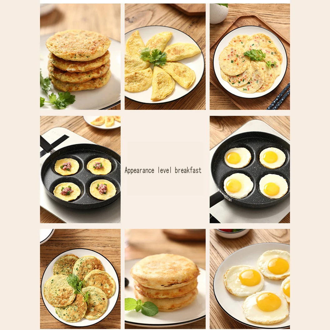 BEEMSK сковорода с четырьмя отверстиями утолщенная для омлета антипригарное яйцо