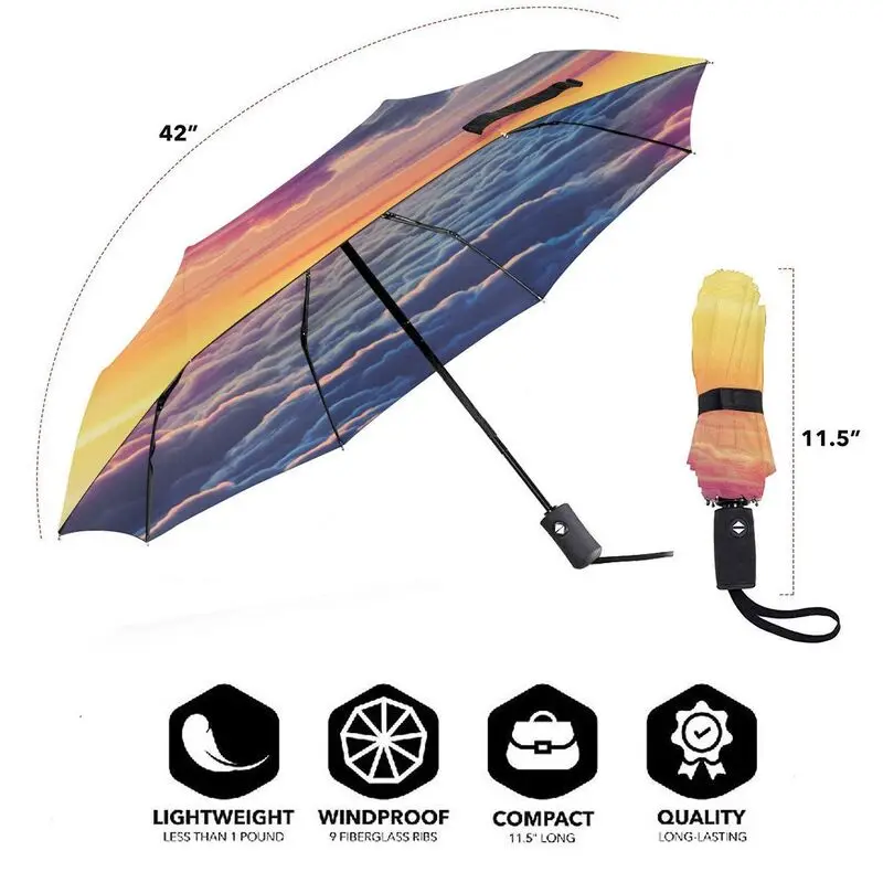 Открытый Автоматический зонт с изображением морских облаков зонтик принтом