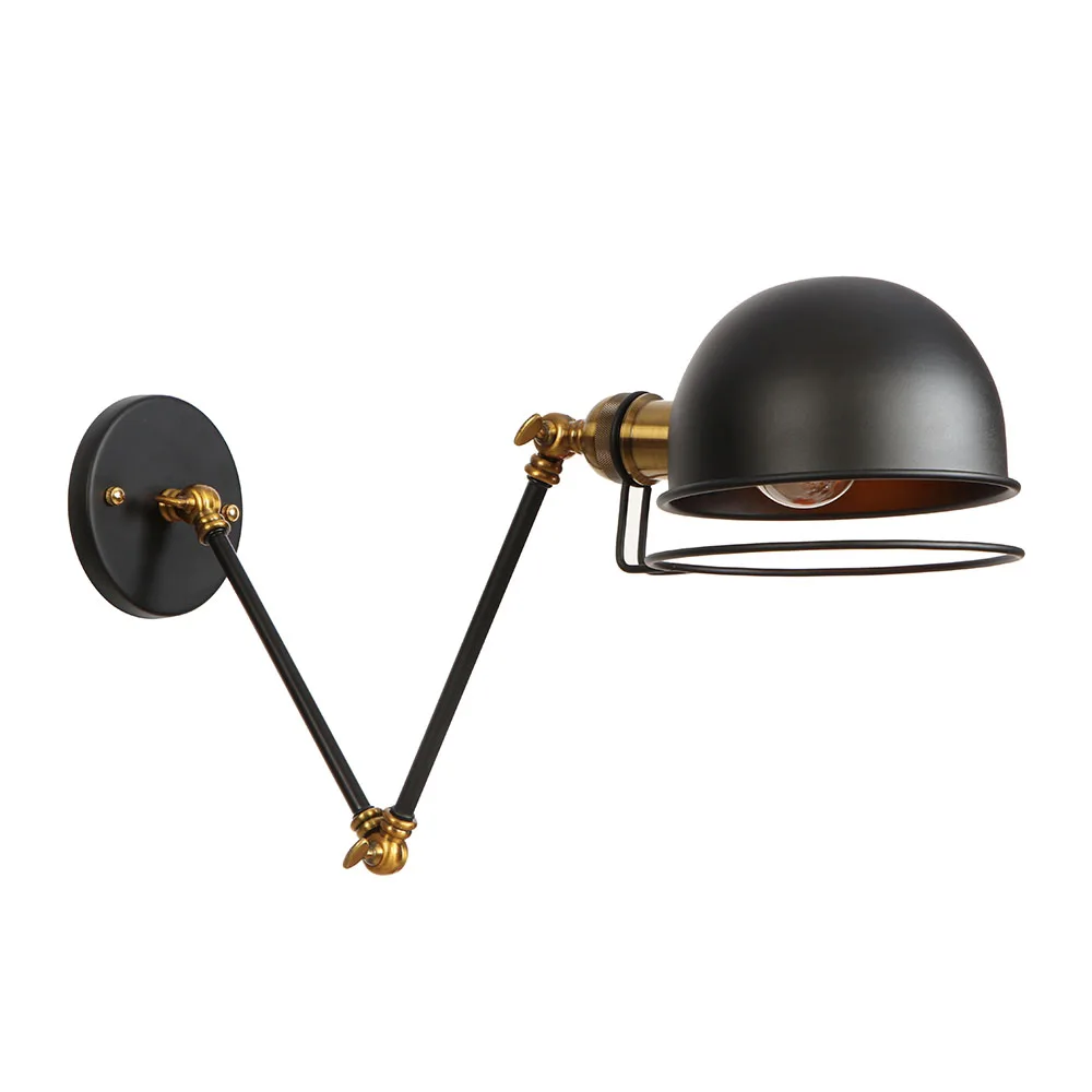 Металлический регулируемый Ретро Настенные светильники бра AC 110V 220V черный