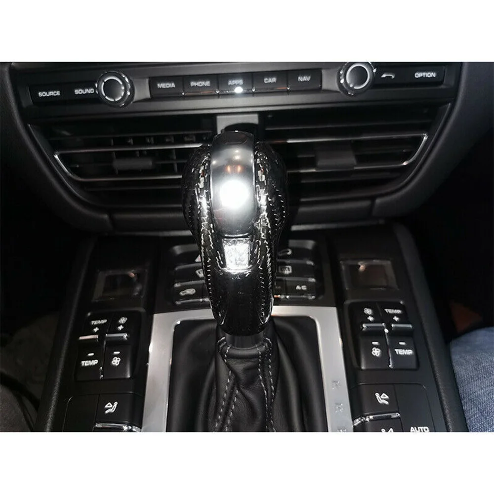 

Auto Gear Shift Knob Cover Inner Trim Cap Decor Black For Porsche MACAN 2014-2020 718 911 1pc