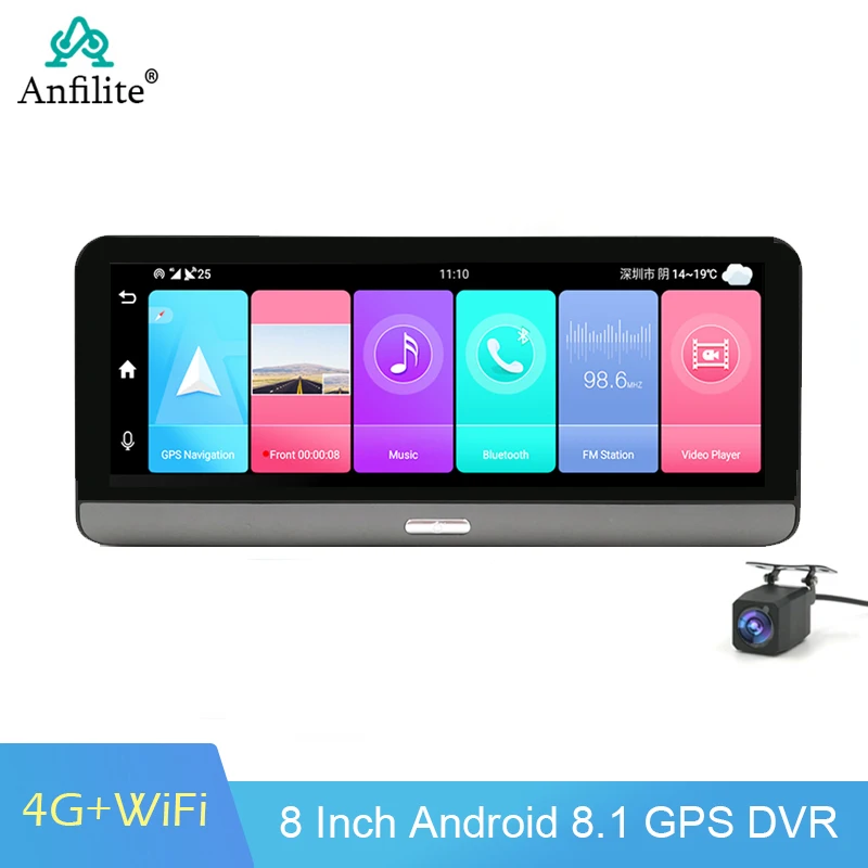 Anfilite 7 84 дюймов Android 8 1 ADAS 4G видеорегистратор 2 + 32 ГБ GPS навигация 1080P HD