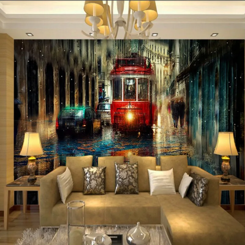 Прямая доставка пользовательские 3d обои картина маслом современный городской