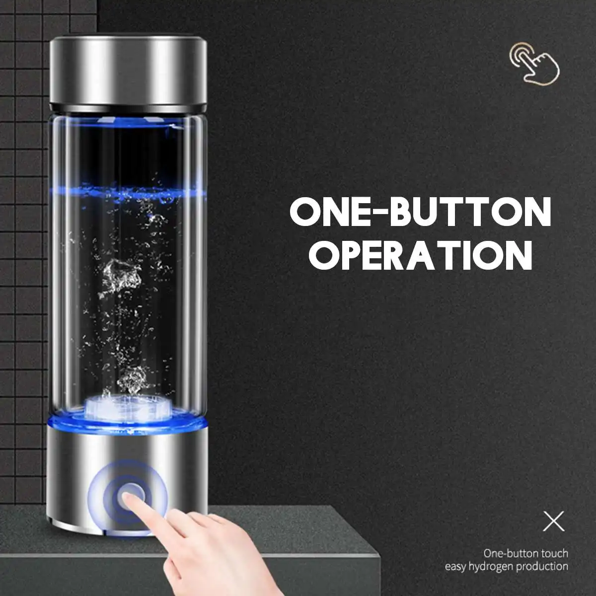 SPE/PEM богатый водород~ чашка воды генератор энергии водорода Щелочная бутылка с ионизатором воды светодиодный портативный анти-старения здоровый Кубок
