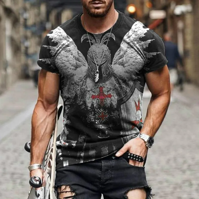 

2021 Summer Street Fashion Playing Cards Lattice Square Stripe 3D T-Shirt Men's Large Size Casual Short Loose Pullover T-Shirt