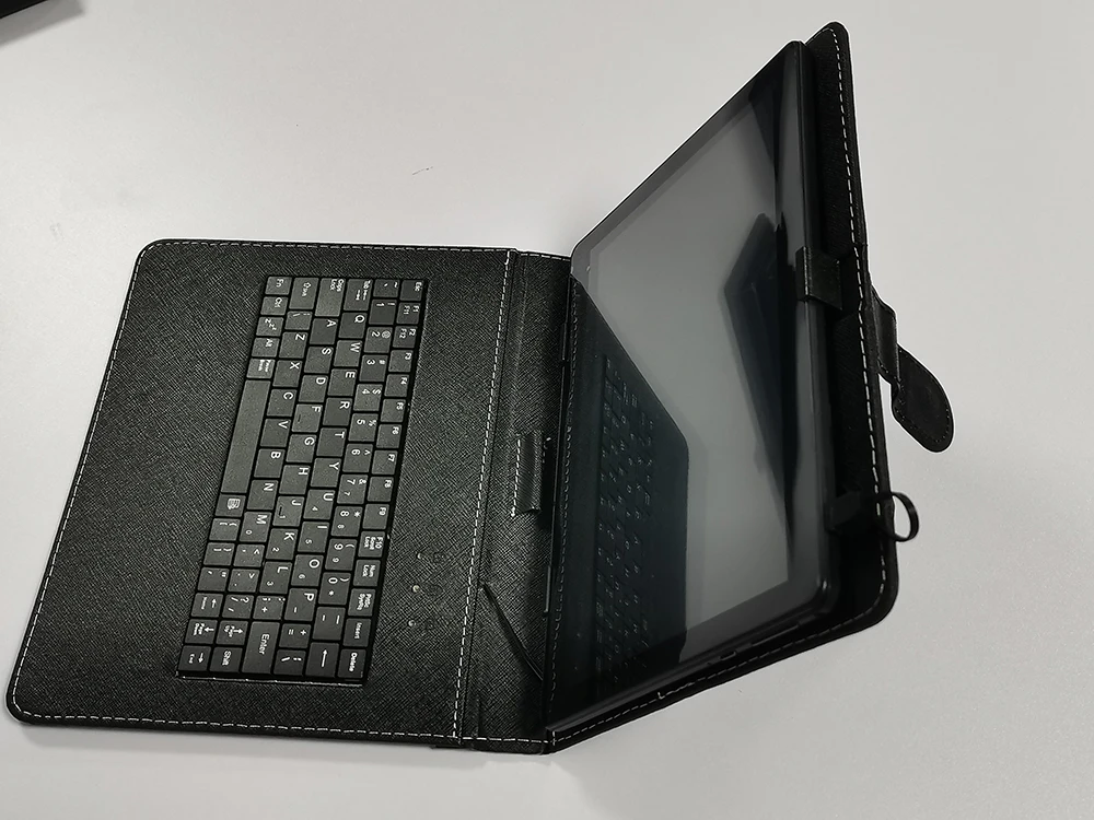 ANRY английская и русская Проводная клавиатура для планшета 10 10,1 черный PU+ PC кожаный чехол с подставкой Чехол Встроенная USB Проводная клавиатура