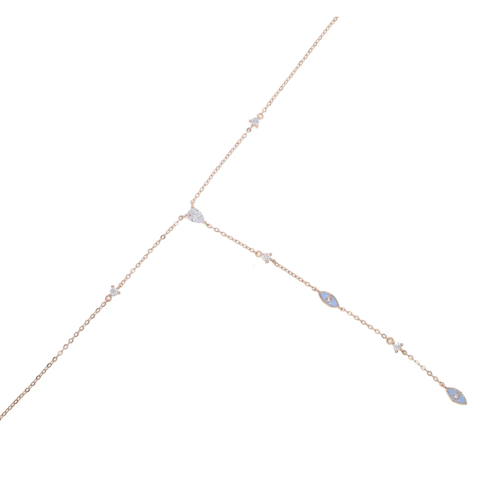 Женское Ожерелье злой глаз розовое золото модные ожерелья ювелирные изделия с