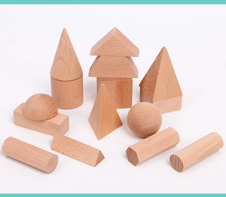 

Child Educational Toys Wood Montessori Solid Geometric Shape Building Block Educational Toy Cube Cuboid Space Thinking Training