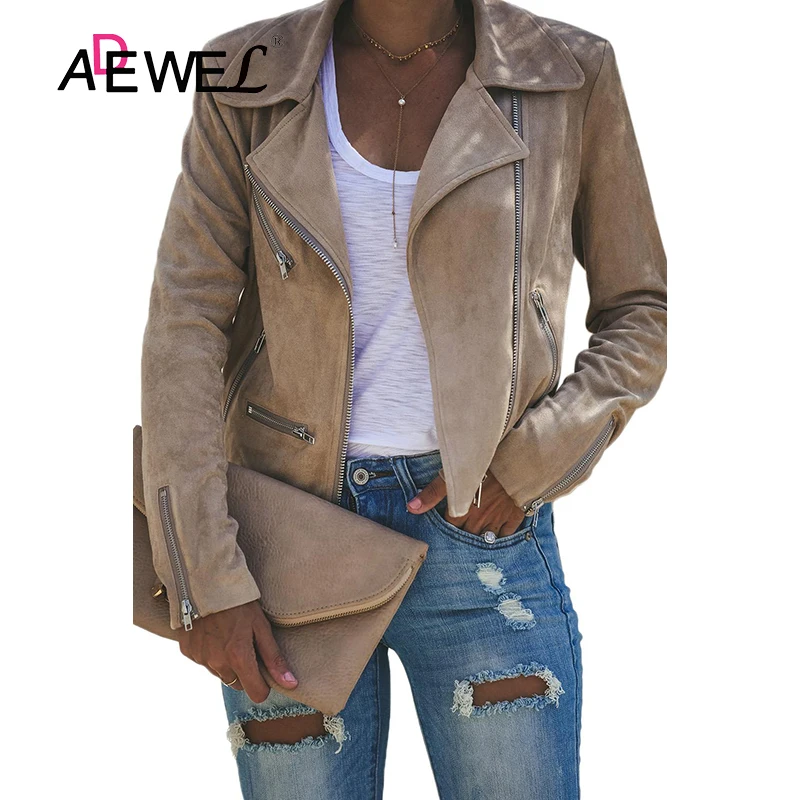 

ADEWEL 2019 Winter Coat Women Khaki Gray Zipped Notch Collar Short Coat Chaqueta Mujer Plus Size Chaqueton Invierno De Mujer XXL