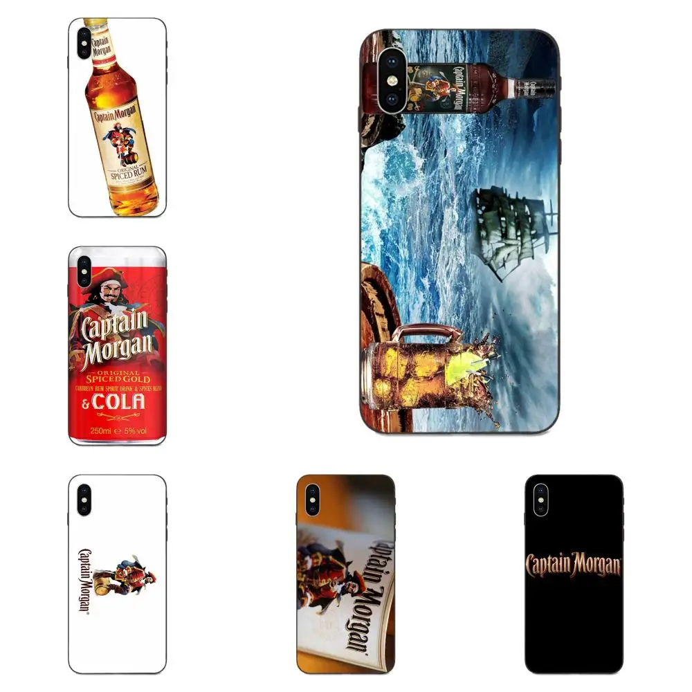 ТПУ класса люкс Капитан Морган черный пряный Ром для Galaxy A8 A9 звезды Примечание 4 8 9