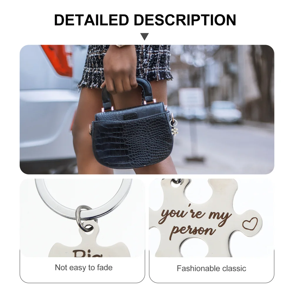 

2Pcs Car Key Rings Creative Valentine's Day Key Decors Key Pendants Key Rings