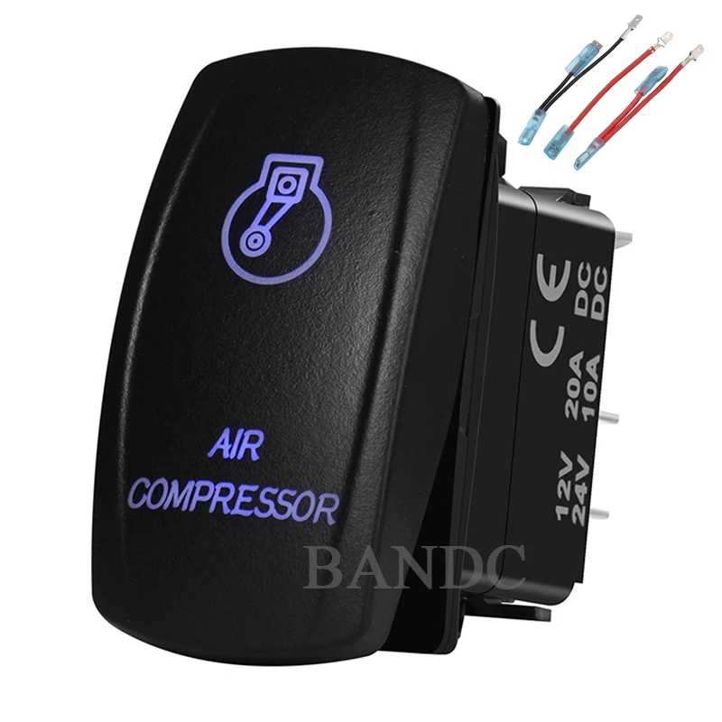 5p On Off Rocker Switch For The Arb/carling/narva 4x4 Style, 12v/24v , Dual Blue Led，jumper Wires Set