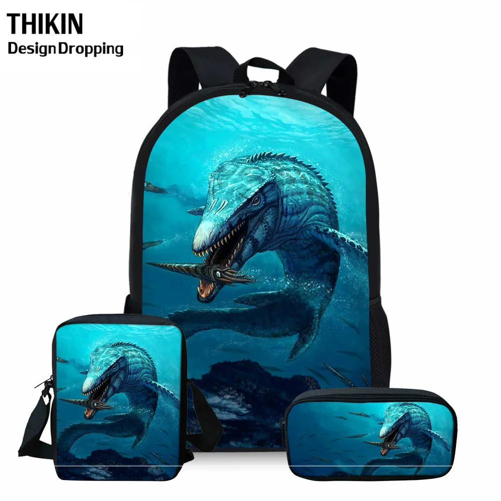 ThiKin 3D Mosasaurus с принтом динозавр 3 шт. школьная сумка комплект для девочек