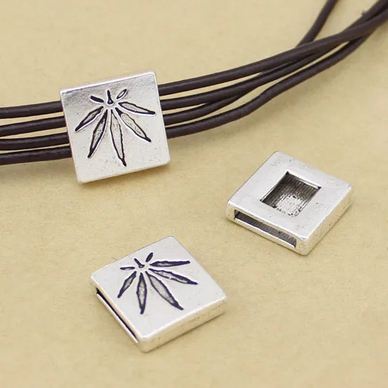 

Бусины для браслета, квадратные, под дерево, под античное серебро, 18 мм, 10 шт./лот