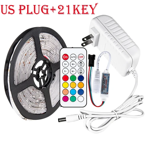 US Plug Set 21key 5050 SMD светодиодный светильник полоса WS 2811 IC Warerproof светодиодный светильник ing для шкафов под шкафом DC12V светодиодный декоративный светильник для дома, мебели для спальни - Цвет: US Plug Set 21key