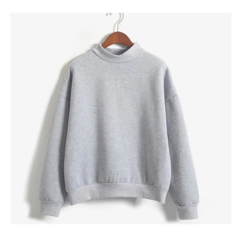 

Winter Round Neck Custom Long-sleeved Sweatshirt Solid Color Pullover Top Warm Sweat Shirt Ladies Loose Casual Jacket