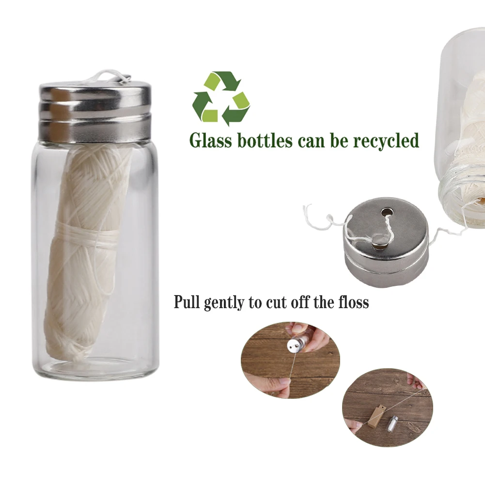 30 м Экологически чистая биоразлагаемая зубная нить с многоразовым стеклянным