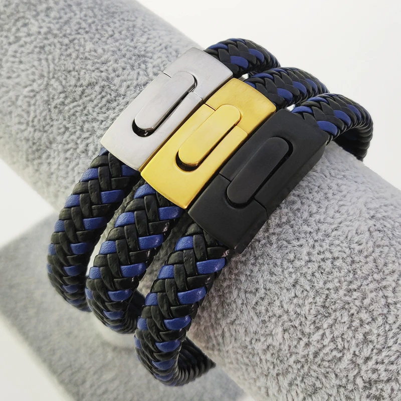 MYLONGINGCHARM Man Braided rope Bracelet with Magnetic Clasp Trendy Men for father or boyfriend | Украшения и аксессуары