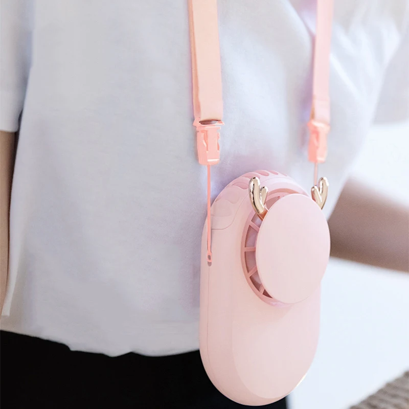 

1800mAH Battery USB Charging Summer Cooling Fan 3 Gears Power New USB mini Fan Portable Neck Fan cross fan