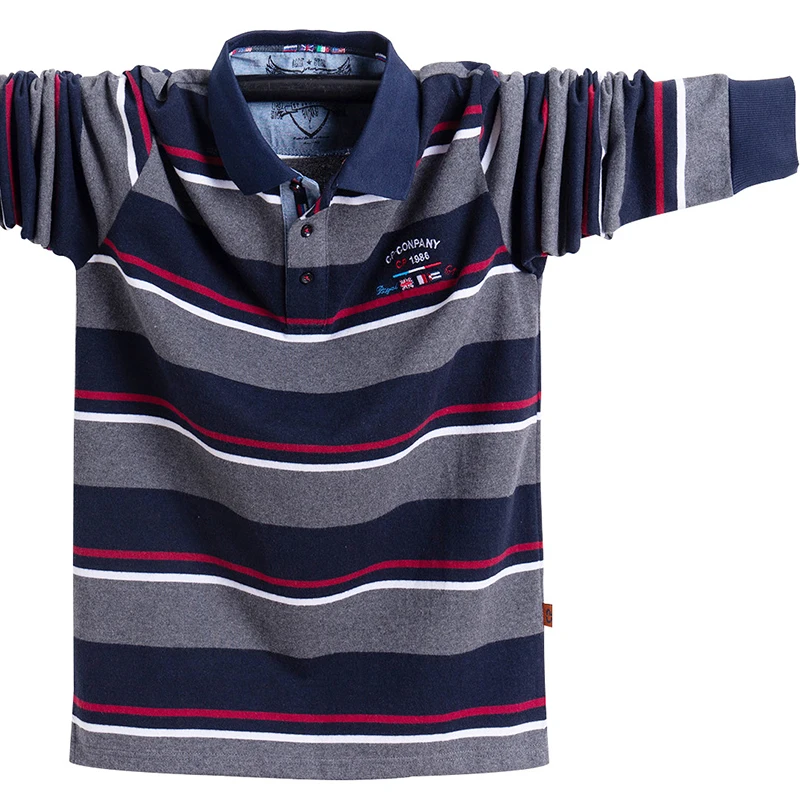 Рубашка-поло мужская с воротником-стойкой хлопок топ отворотом вышивка