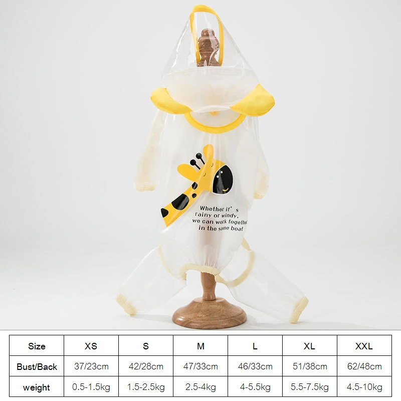 

Dog Raincoat For Small Dogs | Dog Rain Jacket With Hood | Dog Rain Poncho | Water Proof | Yellow w/ Reflective Stripe |