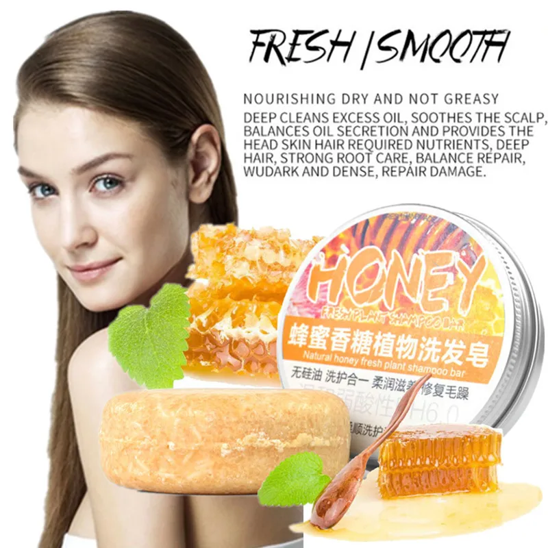 Honey Essence Orange Essence Unisex Mild Formula Home Balancing Grease Hair Cleansing Nourishing Hair Shampoo Bar
